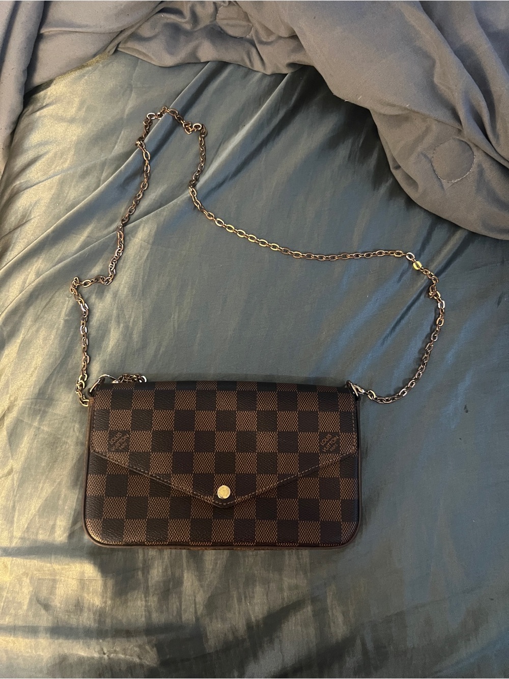 NEED TO GET RID OF SEND OFFERS Brown Check Crossbody Bag with Chain Strap